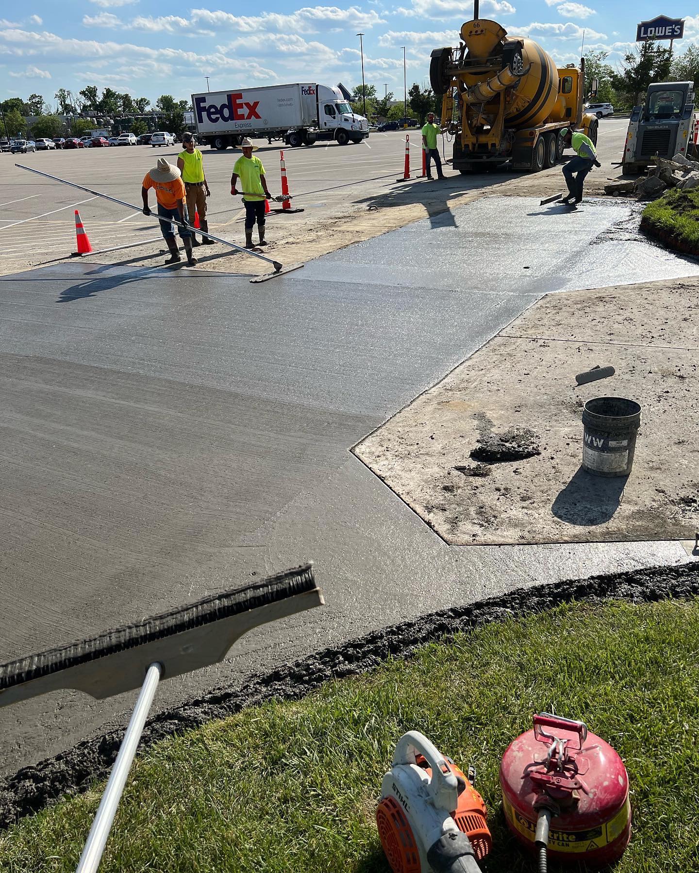 Commercial parking lot concrete repair and approach near a retail center